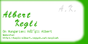 albert kegli business card